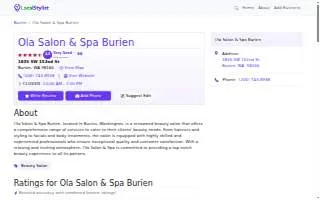 Ola Salon & Spa Burien website