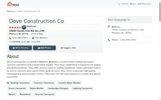 Dove Construction Co website