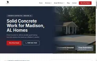 Prime Concrete Co. website