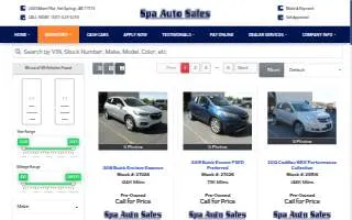 Spa Auto Sales website