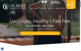 Gilbert Chiropractic Clinic website
