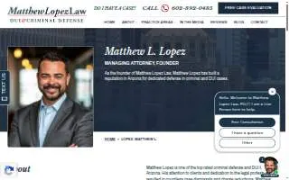 Matthew Lopez Law, PLLC of Tempe website