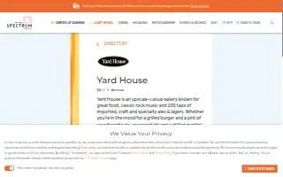 Yard House of Irvine website