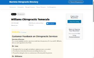 Williams Chiropractic Temecula