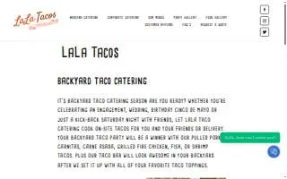 LaLa Taco Catering website