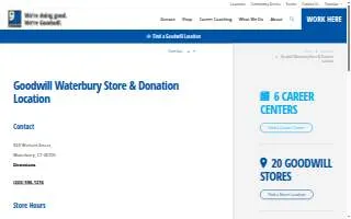 Goodwill Waterbury Store & Donation Station website