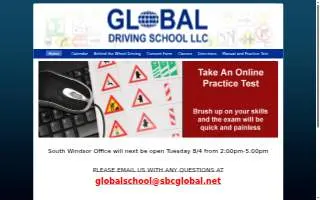 Global Driving School of Windsor website