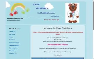 Khan Pediatrics of Glasgow website