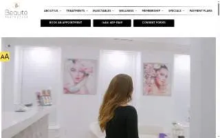 Beaute Enhanced Medical Aesthetics and wellness website