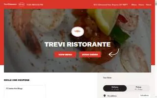 Trevi Ristorante website