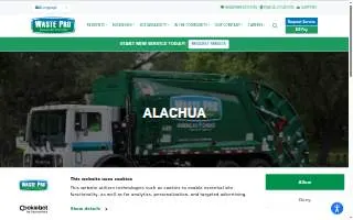 Waste Pro of Alachua website