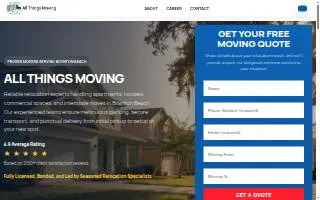 All Things Moving Storage website