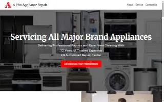 A Plus Appliance Repair of Bradenton website