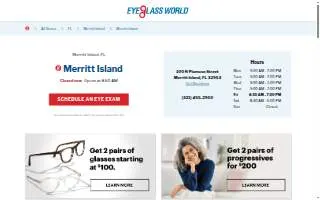 Eyeglass World of Estero website