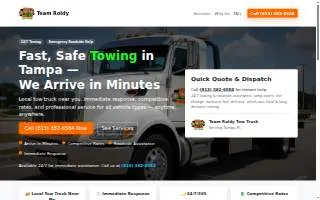 Team Roldy Inc. (Towing Services) of Citrus Park website