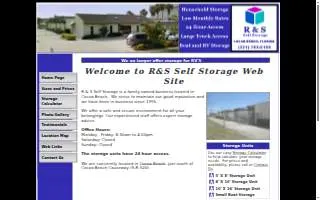 R & S Self Storage website