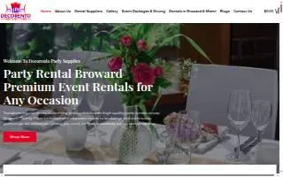 Decorento Party Supplies of Davie website
