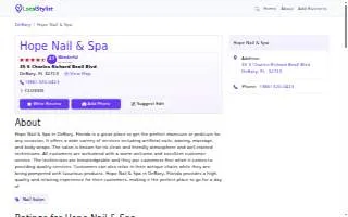 Hope Nail & Spa website