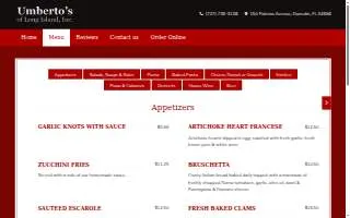 Umberto's of Long Island website