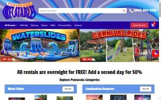 Pensacola Inflatables website