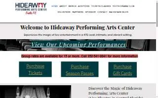 Hideaway Performing Arts Center website