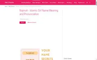 Najmah Nour Dance Classes website