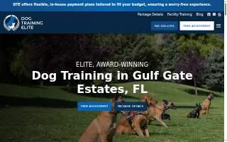 Dog Training Elite Southwest Florida Facility of Gulf Gate Estates website