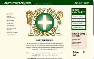 Family First Pediatric Care website