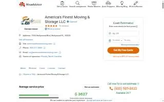 America's Finest Moving website