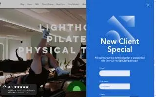 Lighthouse Pilates & Physical Therapy website