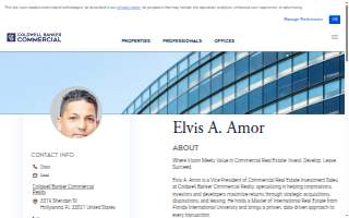 Elvis ( Real Estate Commercial Investment Strategist) A Amor, PA MSIRE Coldwell Banker Commercial Realty