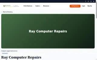 Ray Computer Repairs website