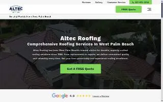 Altec Roofing of Jupiter website