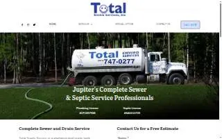Total Septic Services of Jupiter website