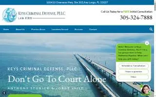 Keys Criminal Defense, PLLC of Key West website