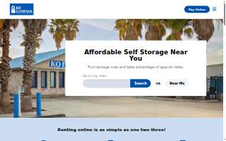 KO Storage website