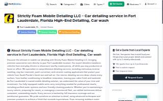 Strictly Foam Mobile Detailing LLC - Car detailing service in Fort Lauderdale, Florida High-End Detailing, Car wash