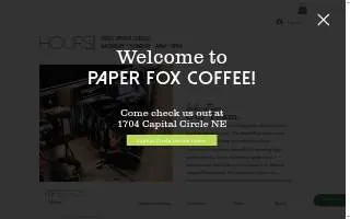 Paper Fox Coffee of Lively website