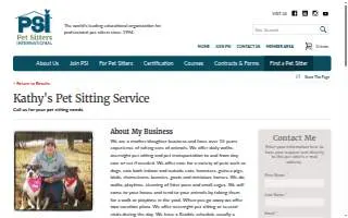 Kathy's Pet Sitting website