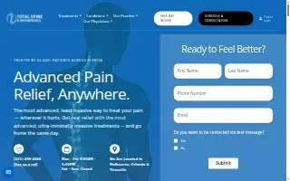 Total Spine and Orthopedics of Melbourne website