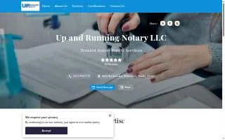 Up and Running Notary LLC of Melbourne website