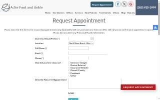 Adler Foot and Ankle website