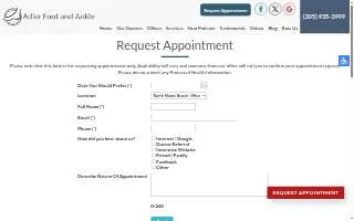 Adler Foot and Ankle of Miami Beach website