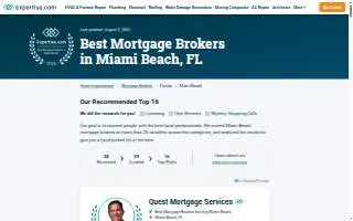 Miami Beach Mortgage Lenders website