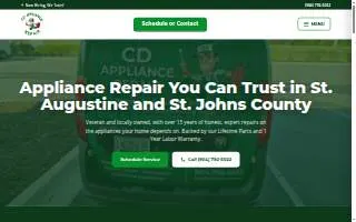 CD Appliance Repair Inc. of Fleming Island website