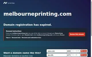 Melbourne Printing, Graphics & Signs website