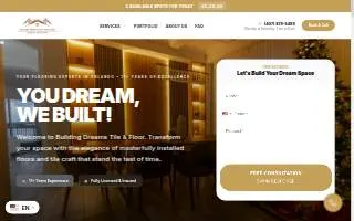 Building Dreams Tile and Floor website