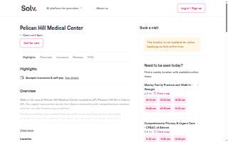 Pelican Hill Urgent Care website