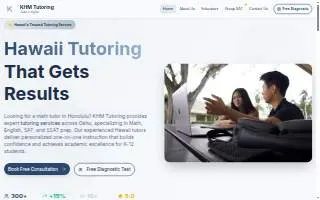 KHM Tutoring of East Honolulu website