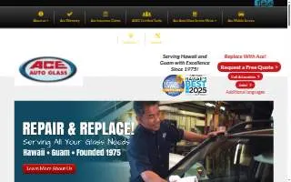 Ace Auto Glass Windward of Hawaiian Paradise Park website